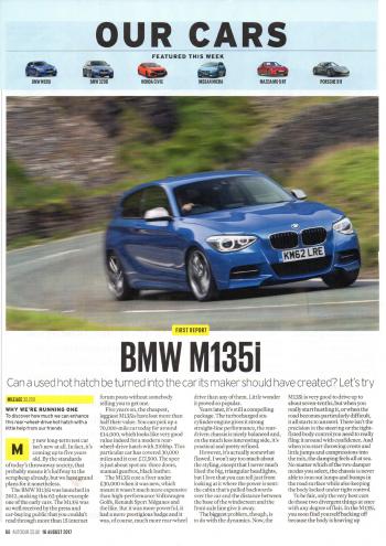 Editorial - F20 M135i Birds Development Pt 1 Intro - Autocar - Aug 2017