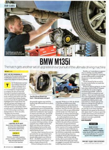 Editorial - F20 M135i Development pt 3 Quaife ATB LSD - Autocar Magazine - November 2017