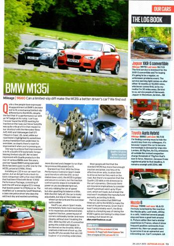 Editorial - F20/F21 M135i - Autocar - Quaife LSD - July 2013