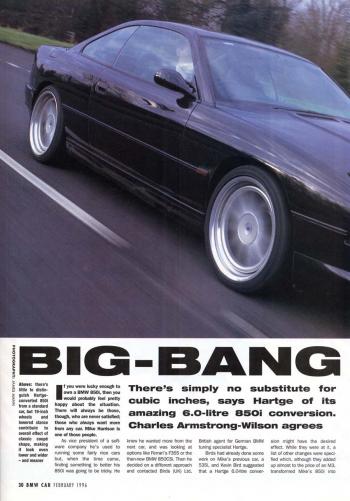 Editorial - E31 H8 Hartge - BMWCar 'BigBangTheory' - Feb 1996