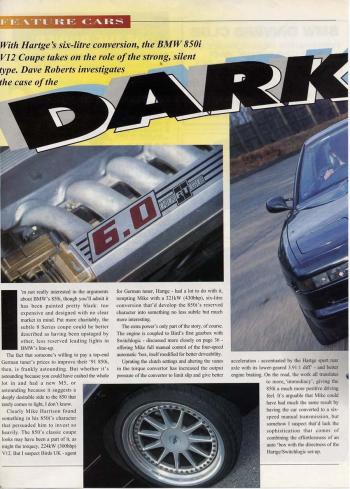 Editorial - E31 H8 Hartge - Performance+Style International 'Dark Horses' - March 1996