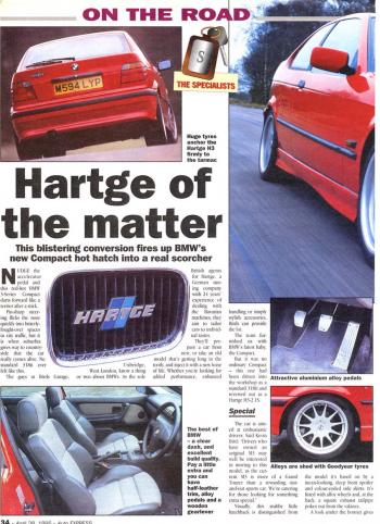 Editorial - E36 318ti - Auto Express 'Hartge Of The Matter' - April 1995
