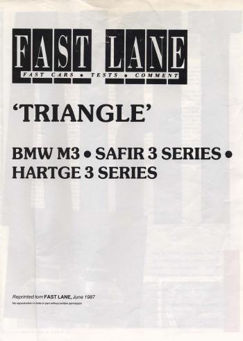 Editorial - E30 Hartge H27 - Fastlane 'Triangle' - June 1987