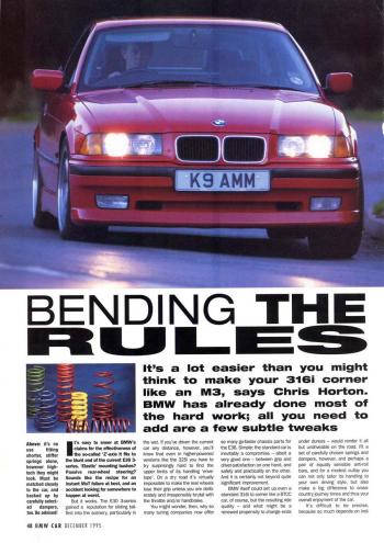 Editorial - E36 ALL - BMWCar 'Bending The Rules' - Dec 1995