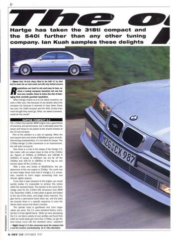 Editorial - E36 M3 and E39 540i - BMWCar 'The Outer Limits'- Sep 1997