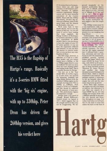 Editorial - E30 H36 Hartge - Fastlane 'Hartge transplant' - Feb 1988