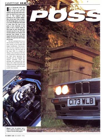 Editorial - E30 H26 Hartge - BMWCar 'Possessed' - Dec 1996